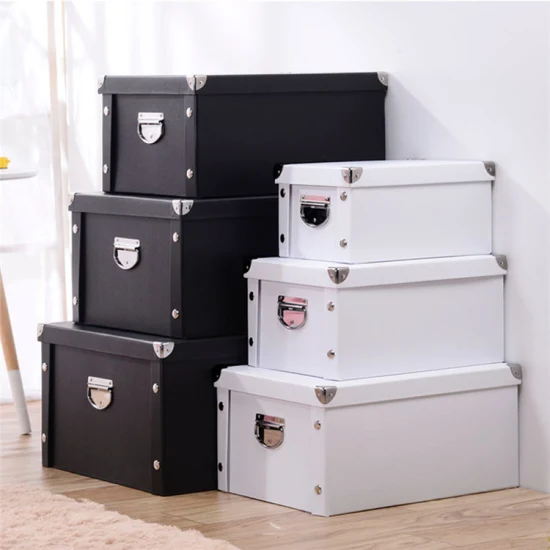 高品質金属コーナーファイルボックス、小物収納ボックス、ブルー、ブラック、ホワイト